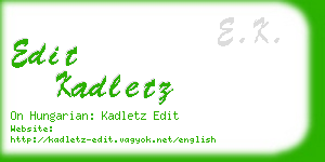 edit kadletz business card